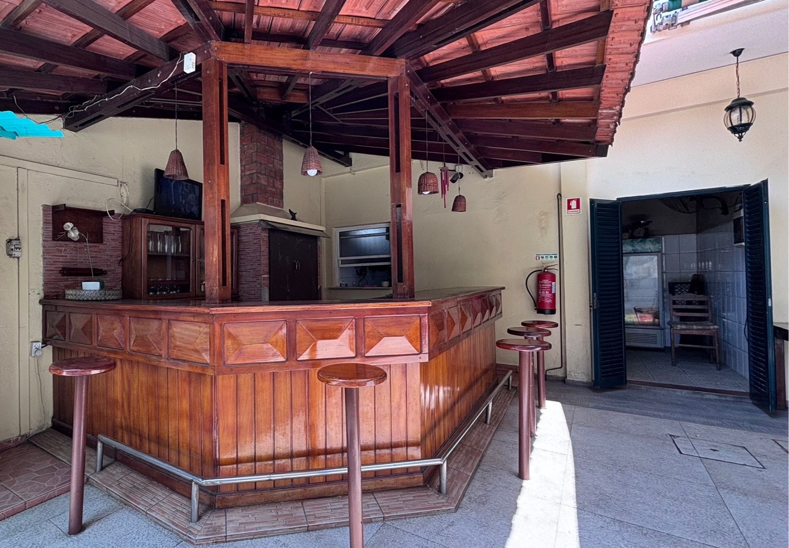 Soleme Guest House bar area in a colonial-era house in Maianga, Luanda